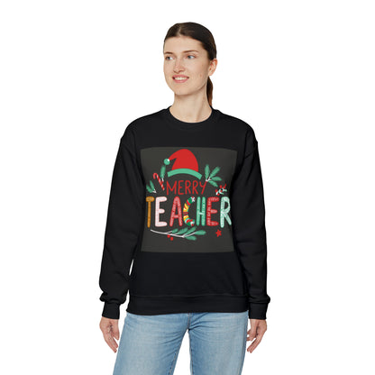 Merry Teacher Winter Holiday - Unisex Heavy Blend™ Crewneck Sweatshirt