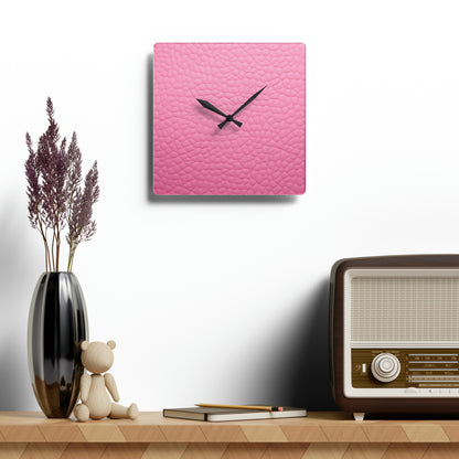 Pink Leather Design - Acrylic Wall Clock