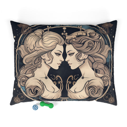 Duality of Gemini - Expressive Twins Zodiac Astrology - Pet Bed