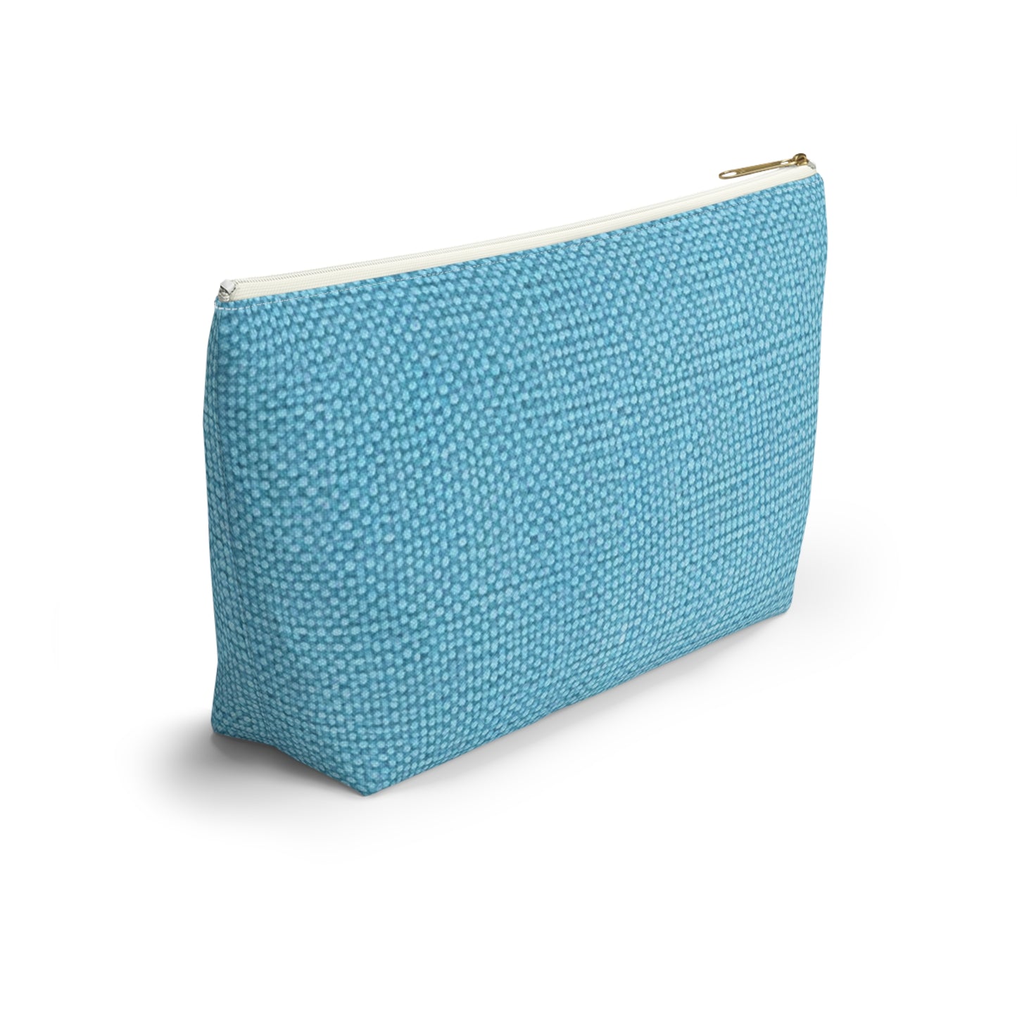 Bright Aqua Teal: Denim-Inspired Refreshing Blue Summer Fabric - Accessory Pouch w T-bottom