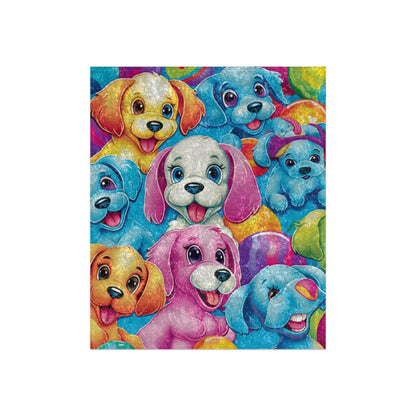 Happy Puppy & Dog Design - Vivid and Eye-Catching - Crushed Velvet Blanket