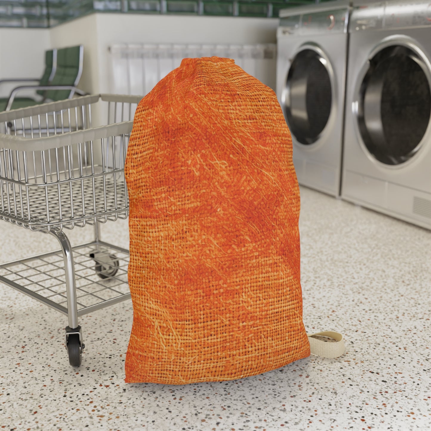 Burnt Orange/Rust: Denim-Inspired Autumn Fall Color Fabric - Laundry Bag