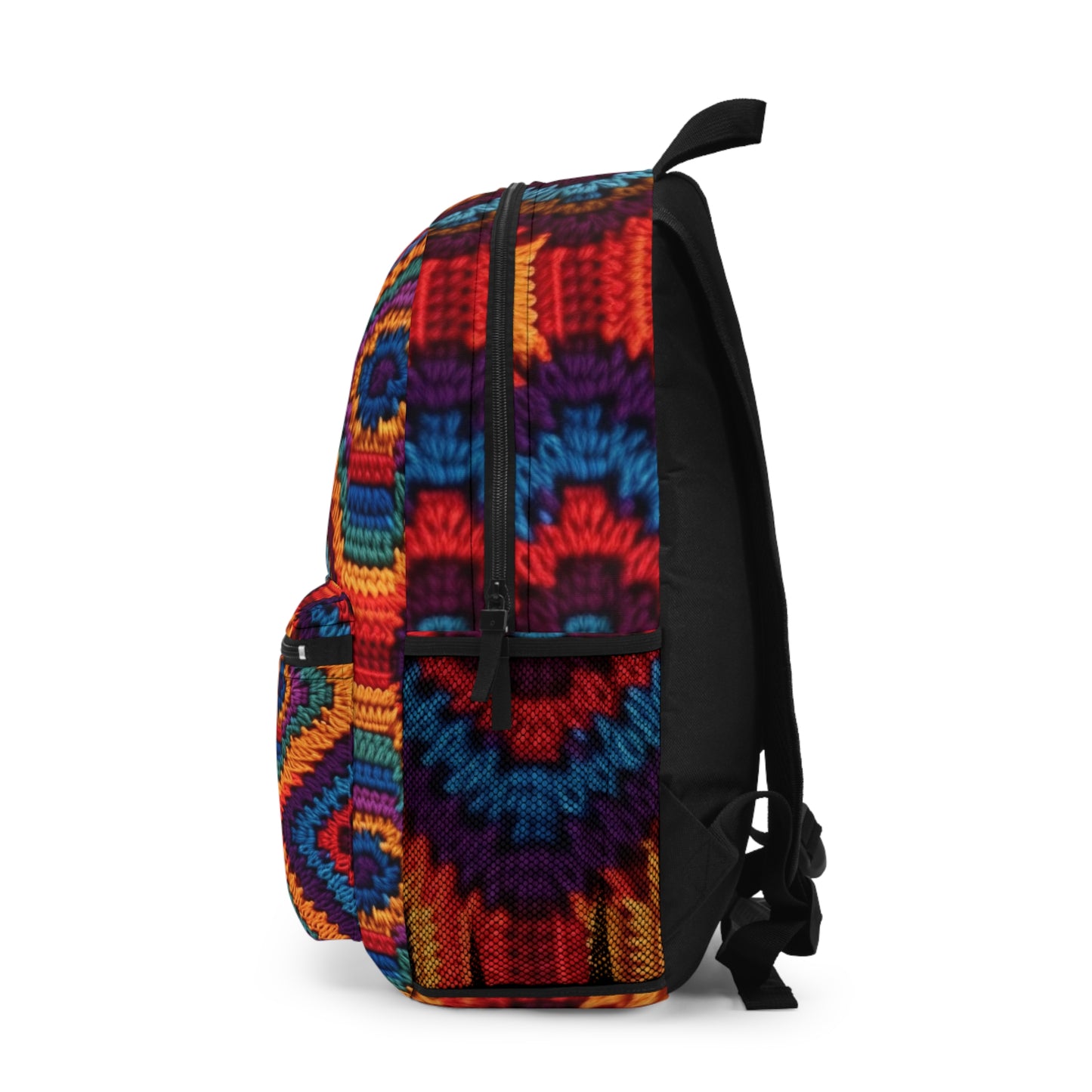 African Heritage Crochet, Vibrant Multicolored Design, Ethnic Craftwork - Backpack