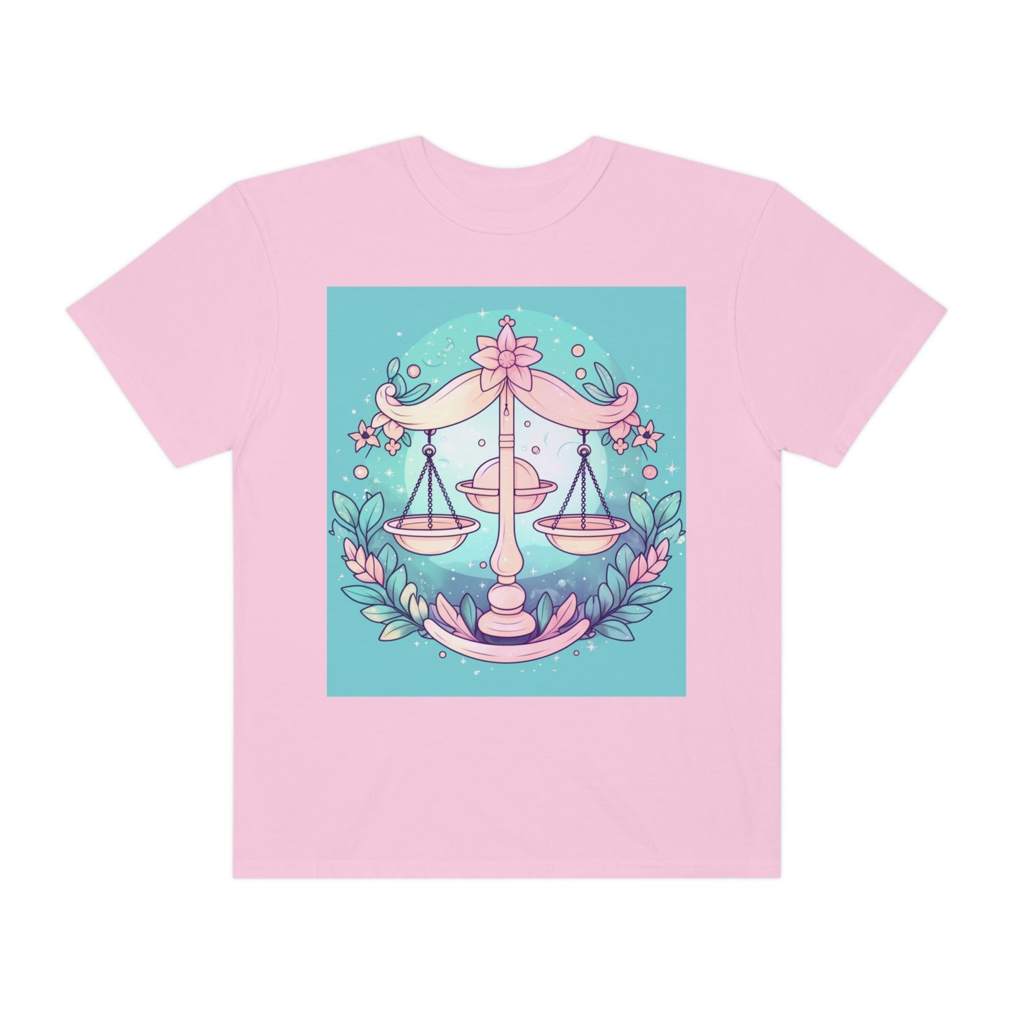 Libra Astrology - Soft Lighting & Pastel Zodiac Sign Symbol - Unisex Garment-Dyed T-shirt