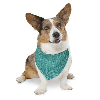 Diseño de tela vaquera color turquesa menta de calidad, material elegante, collar tipo bandana para mascotas 