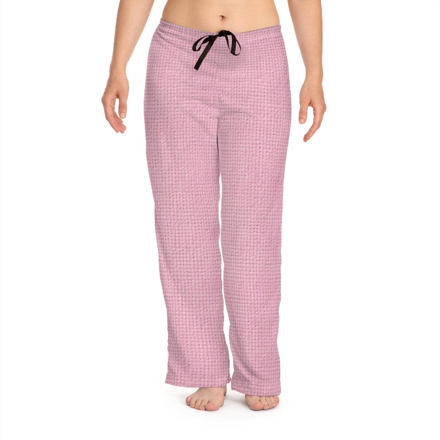 Blushing Garment Dye Pink: Denim-Inspired, Soft-Toned Fabric - Women's Pajama Pants (AOP)