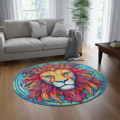 Astrological Leo - Cosmic Zodiac Constellation, Lion Symbol Art - Round Rug