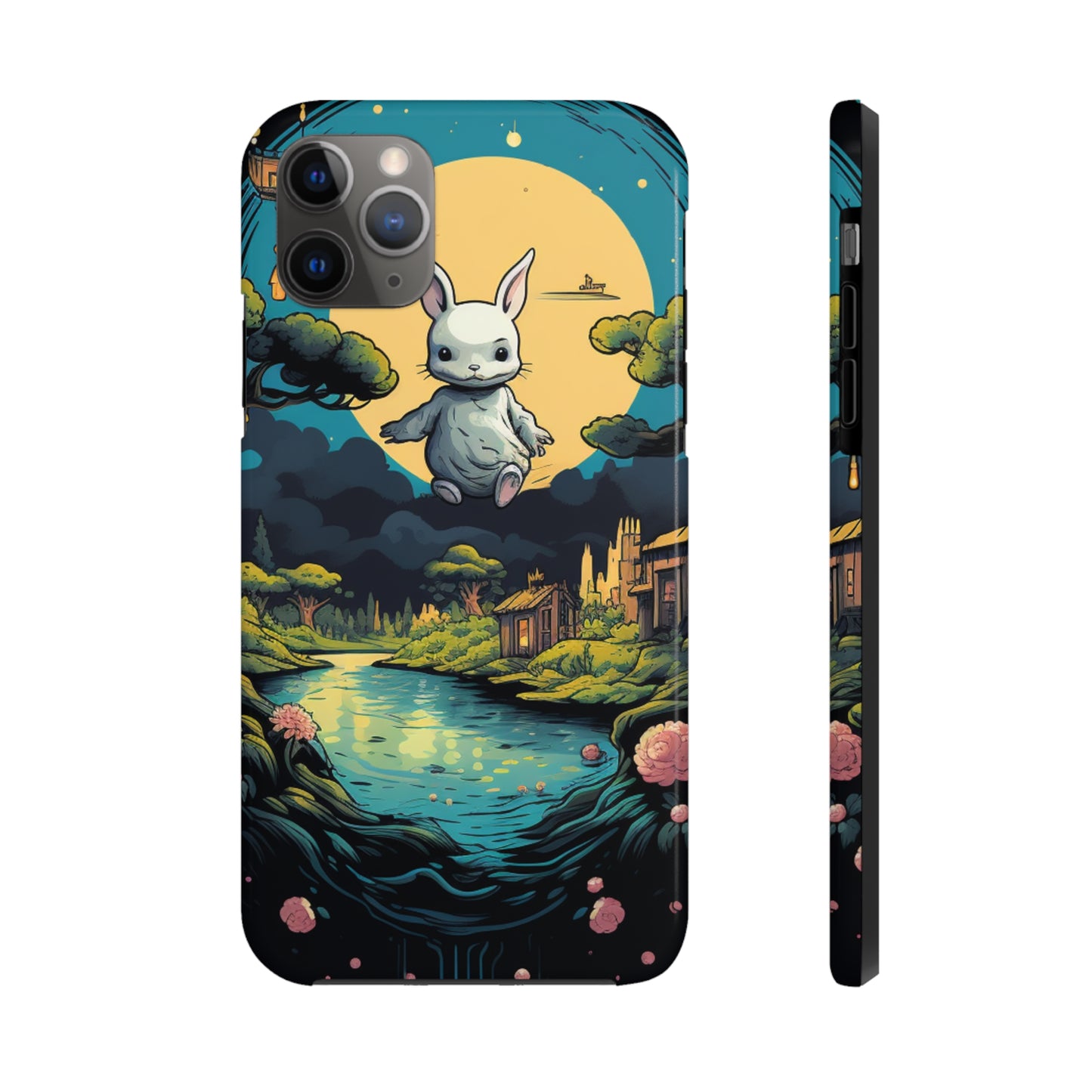 White Rabbit Mystery Psychedelic Fantasy Anime Cartoon Bunny - Tough Phone Cases