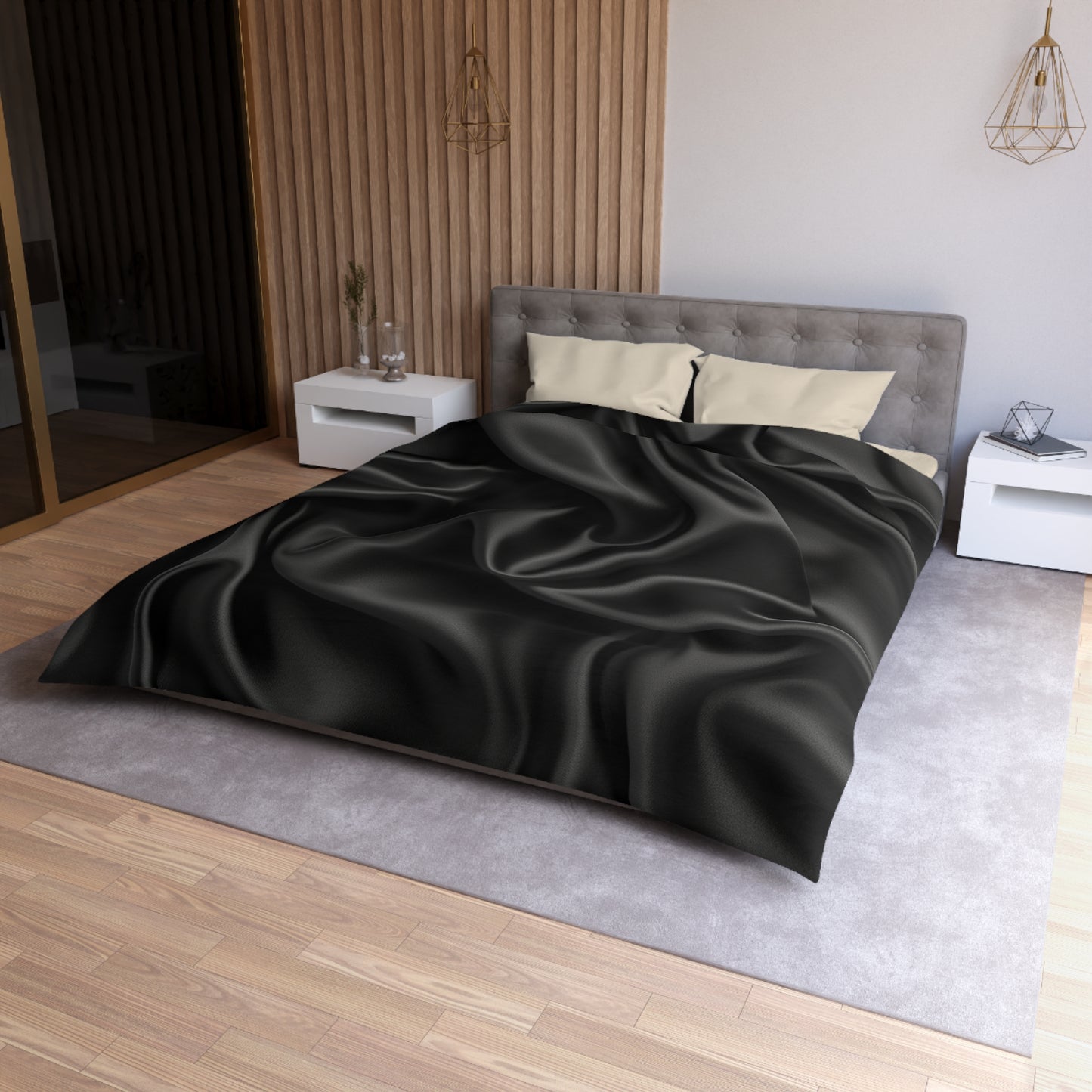 Black Silk, Microfiber Duvet Cover