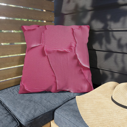 Distressed Neon Pink: Edgy, Ripped Denim-Inspired Doll Fabric - Outdoor Pillows