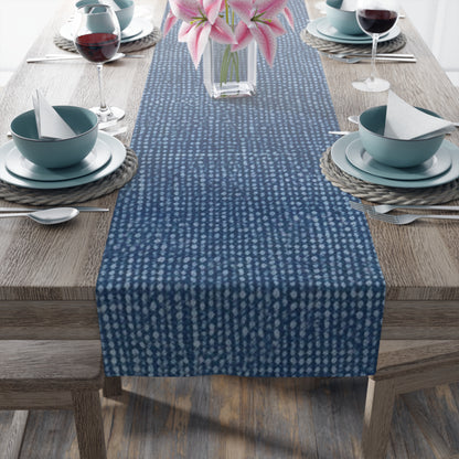 Denim-Inspired Design - Distinct Textured Fabric Pattern - Table Runner (Cotton, Poly)