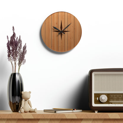 Reloj de pared acrílico de madera clásico 