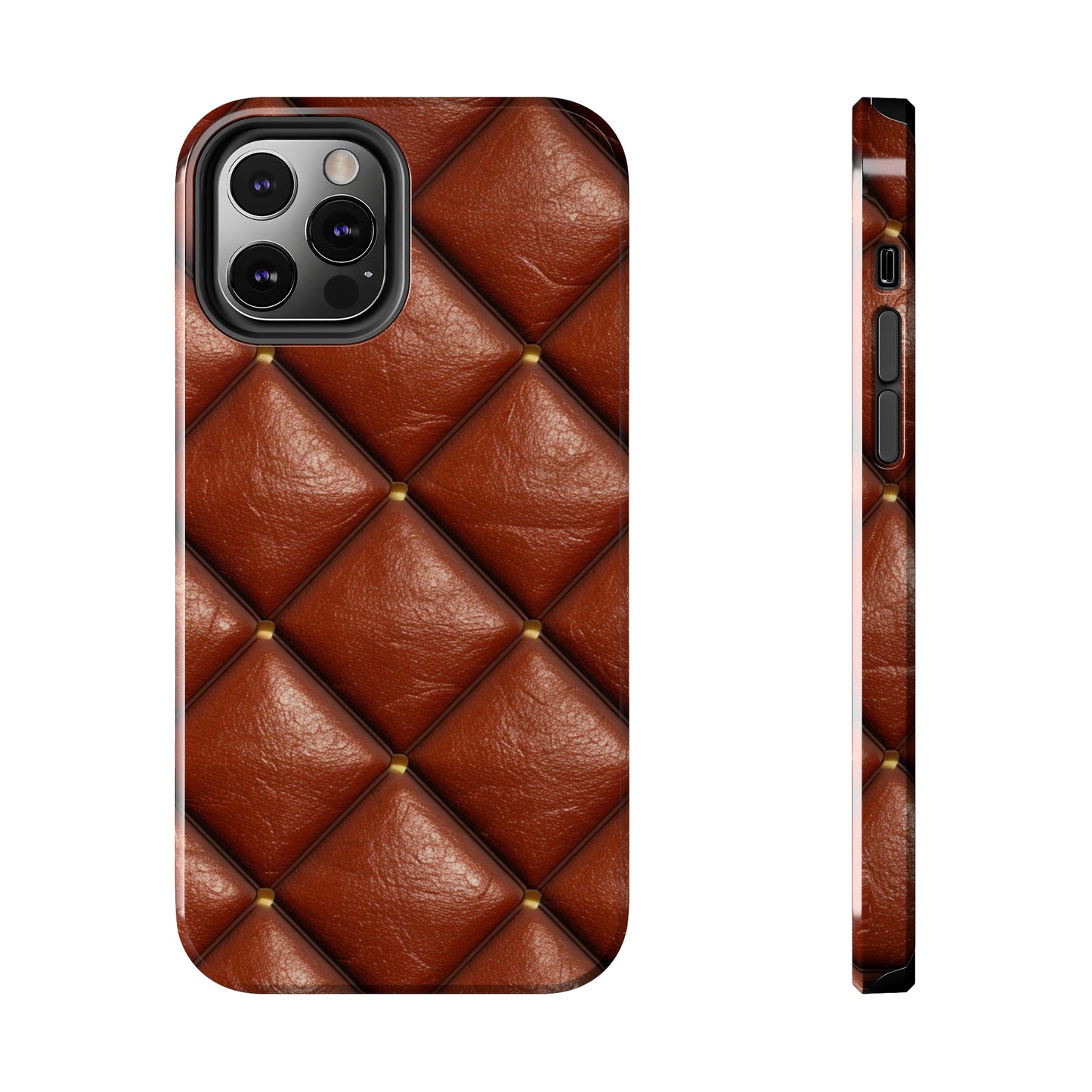 Brown Leather Cognac Pattern Rugged Durable Design Style - Tough Phone Cases