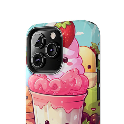 Strawberry Japan Milkshake - Kawaii Dessert Delight - Sweet Berry Anime Character - Tough Phone Cases