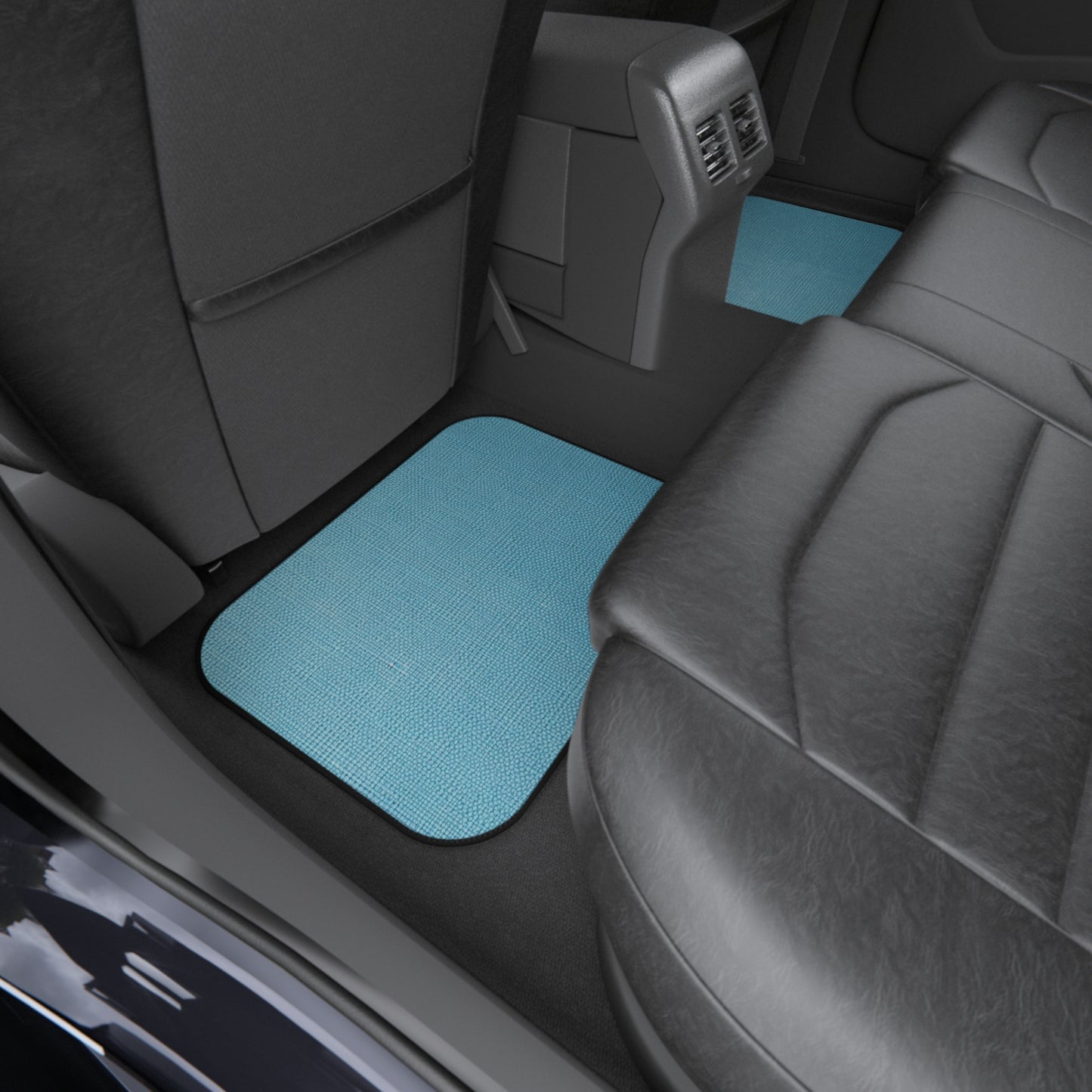 Bright Aqua Teal: Denim-Inspired Refreshing Blue Summer Fabric - Car Mats (Set of 4)