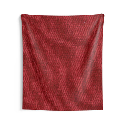 Bold Ruby Red: Denim-Inspired, Passionate Fabric Style - Indoor Wall Tapestries