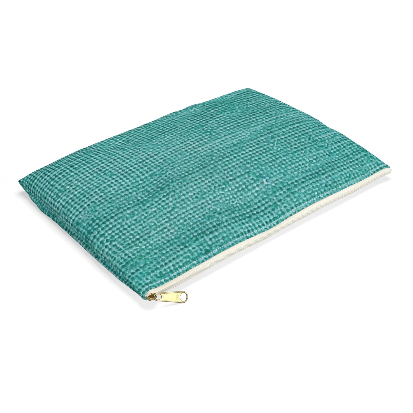 Quality Mint Turquoise Denim Fabric Deisgn, Stylish Material - Accessory Pouch