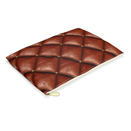Brown Leather Cognac Pattern Rugged Durable Design Style - Accessory Pouch
