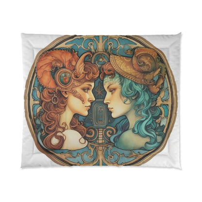 Steampunk Gemini - Dualistic Motifs & Vibrant Contrast - Comforter