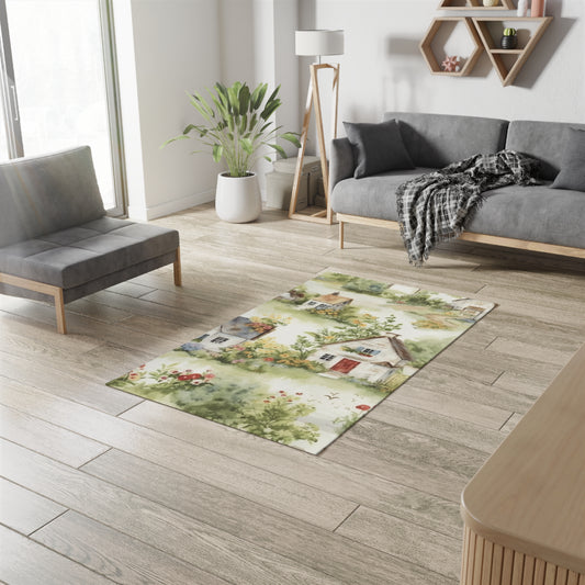 Cottagecore Classic House - Charming Rustic Grandmillenial Style - Eclectic Colors - Dobby Rug