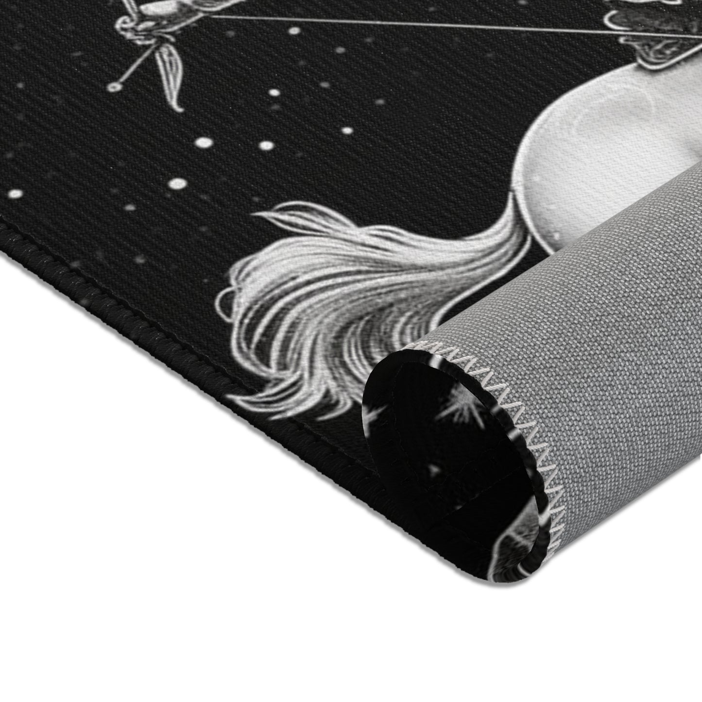 Sagittarius Zodiac Black & White Archer Design - Area Rugs