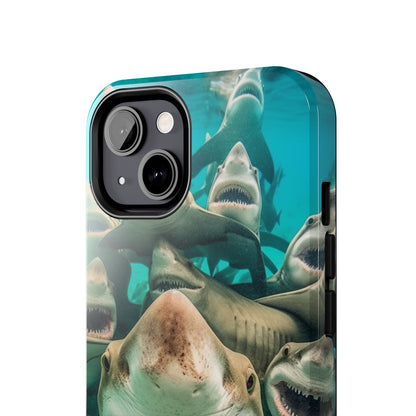 Laughing Lemon Sharks: Joyful Sea Jaws Ocean Deep - Tough Phone Cases