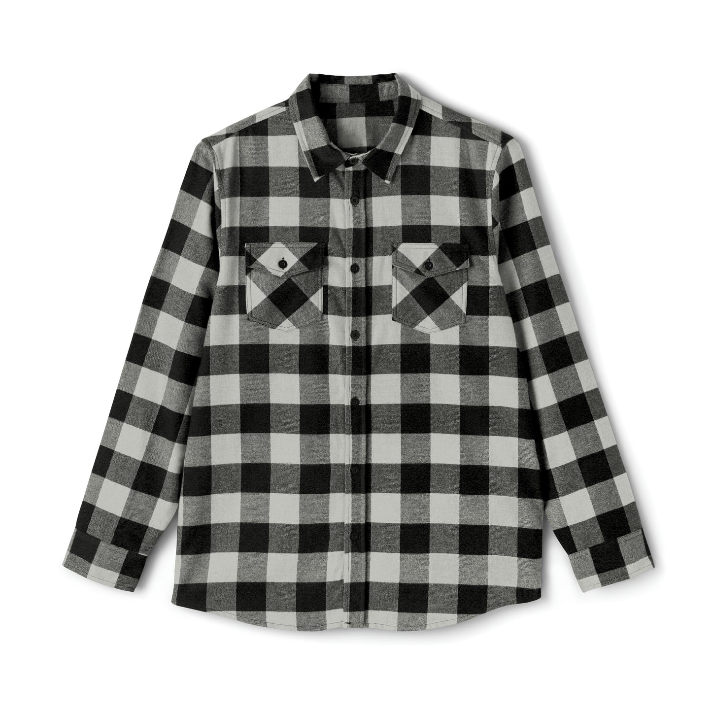 Obsidian Trek: Black Gothic, Skull Embossed, Grey Black - Unisex Flannel Shirt