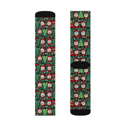 Santa Claus Crochet Pattern, Christmas Design, Festive Holiday Decor, Father Christmas Motif. Perfect for Yuletide Celebration - Sublimation Socks