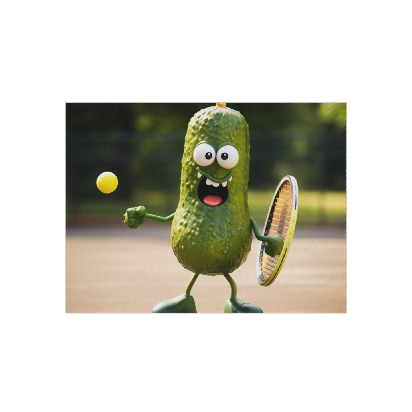 Pickle Playing Pickleball: Serve, Paddle, Game - Court Sport - Outdoor Rug