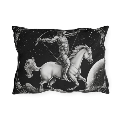 Almohada para exteriores resistente a los rayos UV del zodiaco Sagitario, resistente al agua, poliéster hilado 