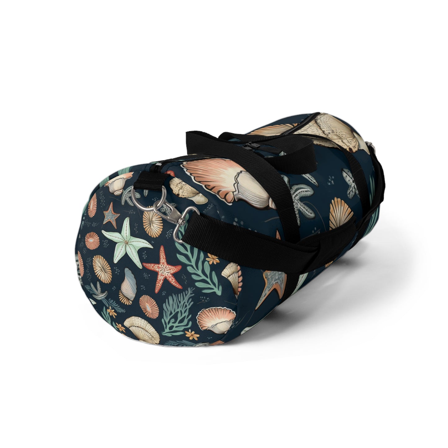 Hand-Drawn Seashells & Starfish Marine-Inspired Pattern Duffel Bag