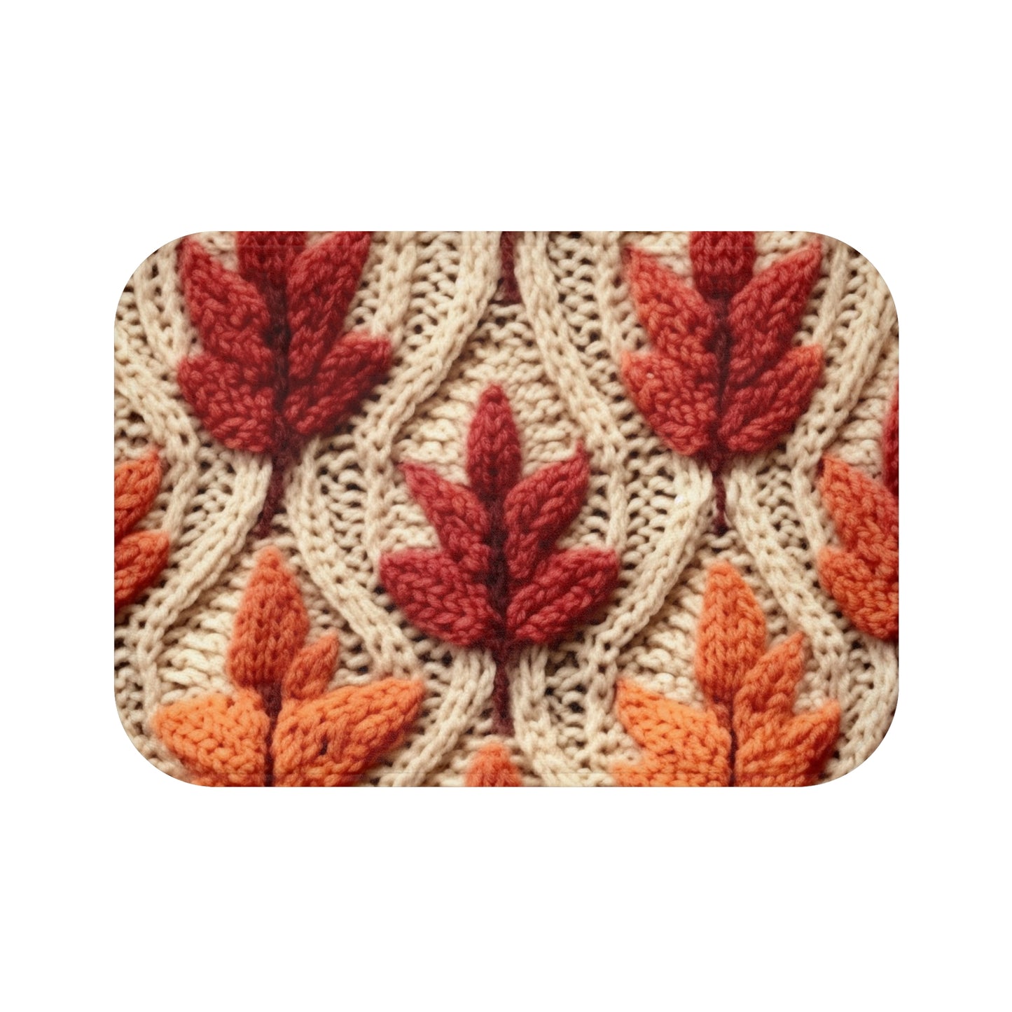 Crochet Fall Leaves: Harvest Rustic Design - Golden Browns -Woodland Maple Magic - Bath Mat