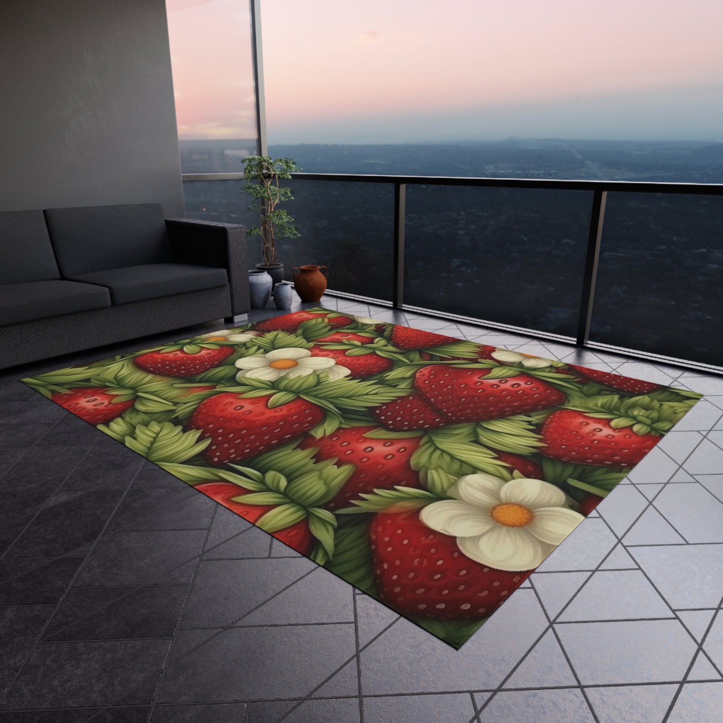 Strawberry Euphoria: The Ultimate Guide to Celebrating Life's Sweetest BerryOutdoor Rug