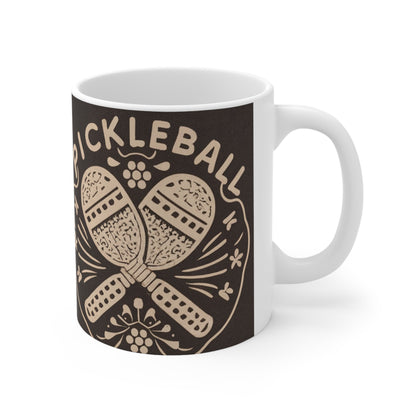 Pickleball Boho Bohemian - Regalo gráfico deportivo - Taza de cerámica 11oz