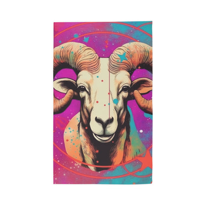 Pop Art Aries Constellation - Vibrant Zodiac Ram Symbol - Dobby Rug