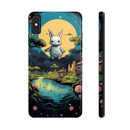 White Rabbit Mystery Psychedelic Fantasy Anime Cartoon Bunny - Tough Phone Cases