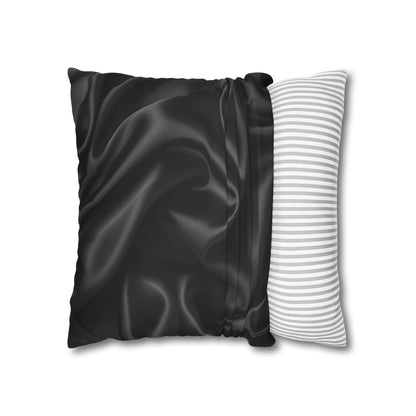 Black Silk, Spun Polyester Square Pillowcase