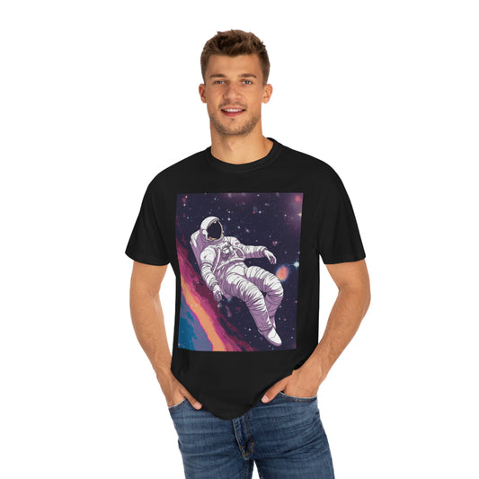 Astro Pioneer - Ilustración de galaxias llena de estrellas - Camiseta unisex teñida de prendas