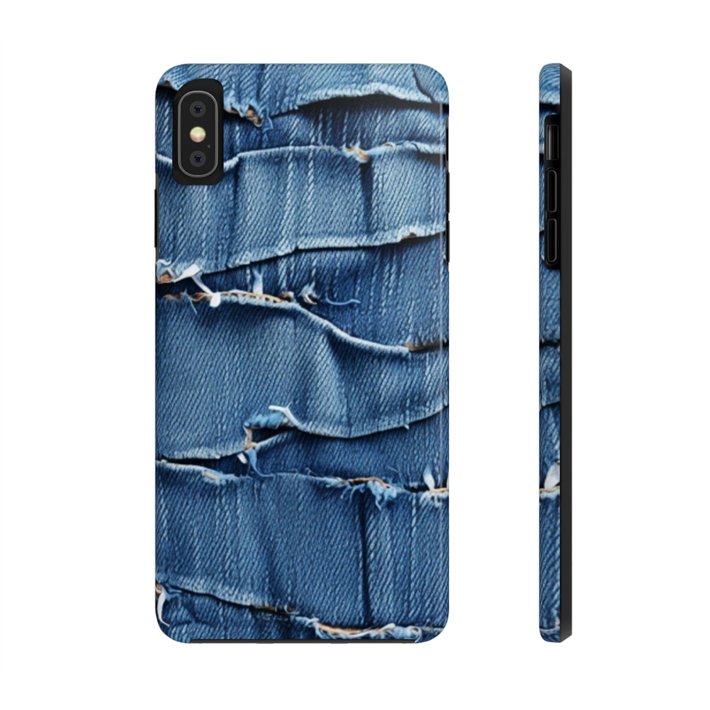 Midnight Blue Distressed Denim: Rugged, Torn & Stylish Design - Tough Phone Cases