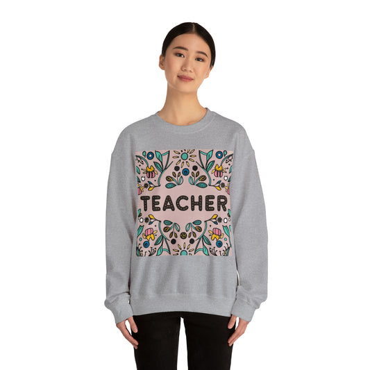 Boho Teacher Cottagecore School Class Gift - Unisex Heavy Blend™ Crewneck Sweatshirt