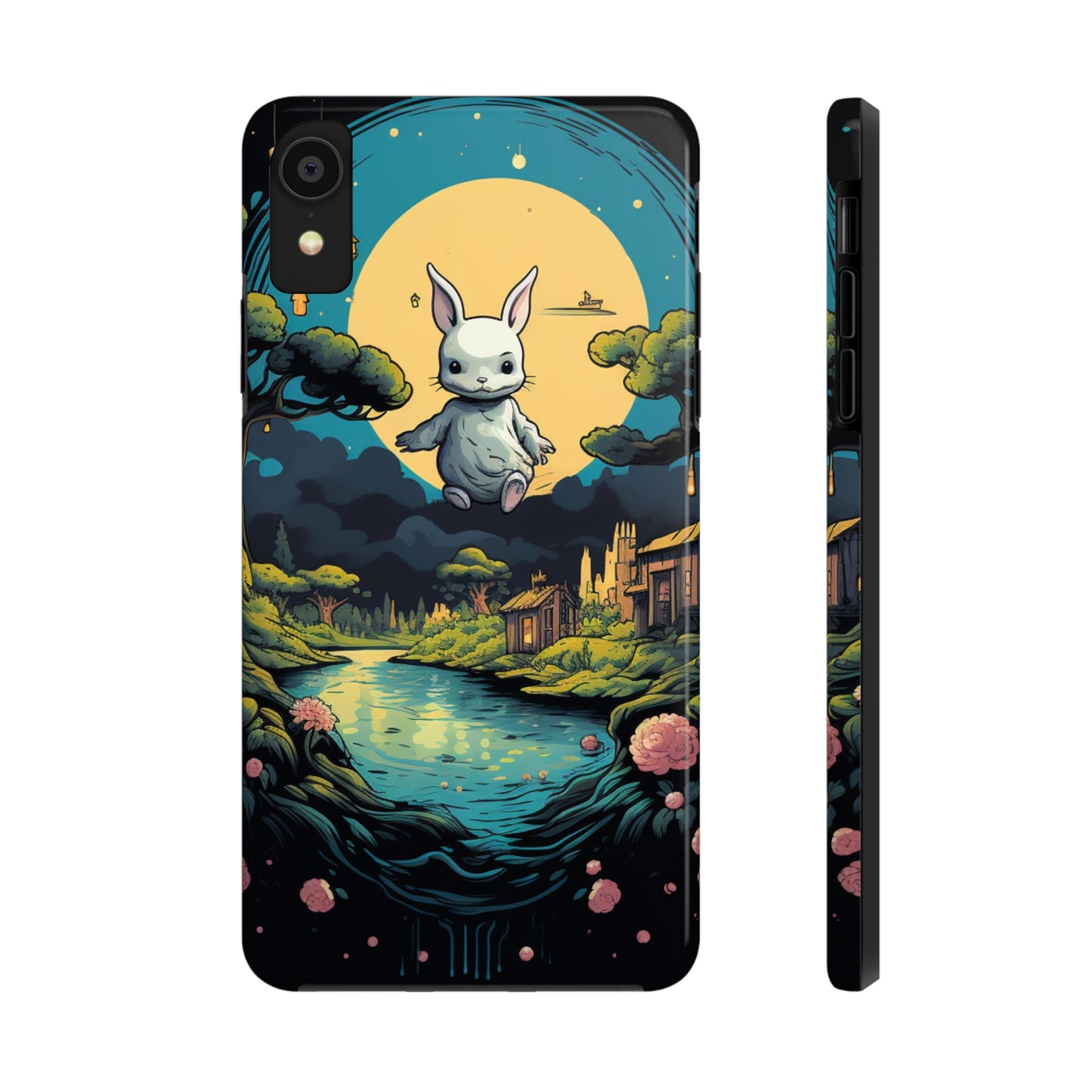 White Rabbit Mystery Psychedelic Fantasy Anime Cartoon Bunny - Tough Phone Cases