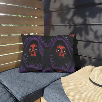 Grim Reaper Crochet Halloween Fright Scare Ghoul Fantasy Horror - Outdoor Pillows