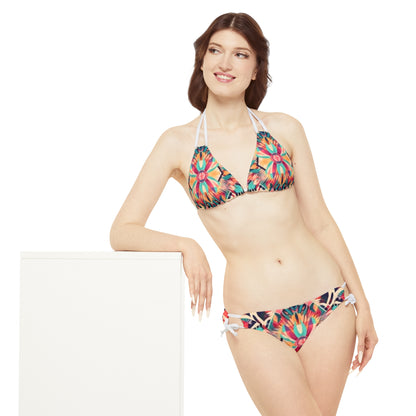 Boho Vibes: Handmade Summer Bohemian Print Pattern Artwork Strappy Bikini Set (AOP)