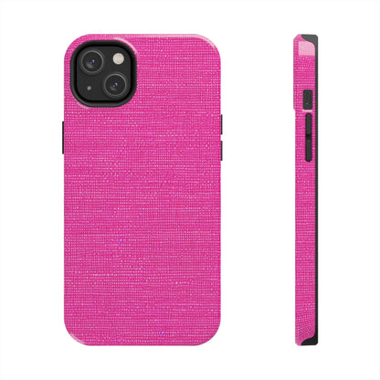 Hot Neon Pink Doll Like: Denim-Inspired, Bold & Bright Fabric - Tough Phone Cases