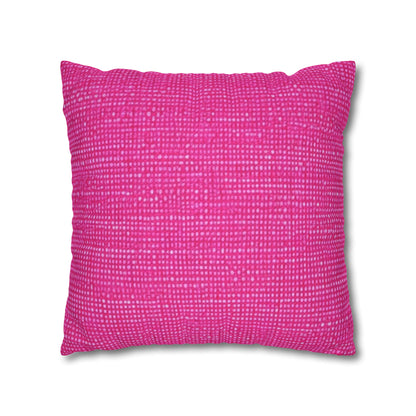 Hot Neon Pink Doll Like: Denim-Inspired, Bold & Bright Fabric - Spun Polyester Square Pillow Case