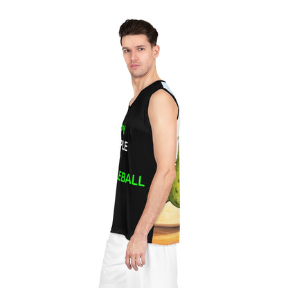 Happy People Play Pickleball Sport Game Graphic - Basketball Jersey (AOP)