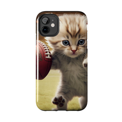 Football Kitty Fantasy: Feline Cat American Sport Quarterback - Tough Phone Cases