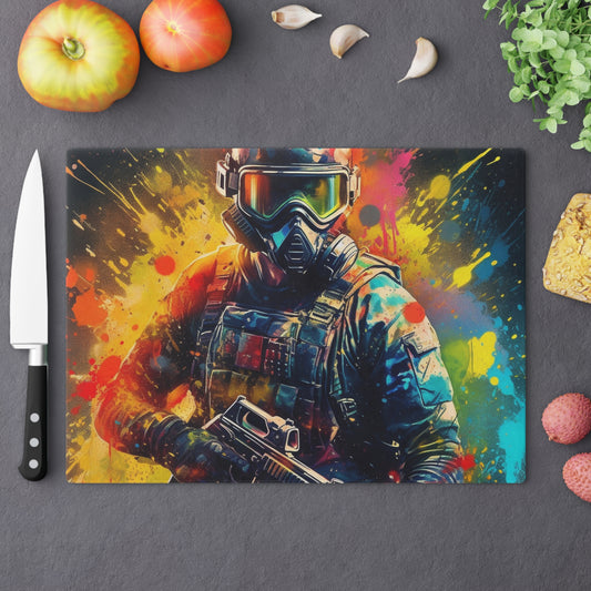 Paintball Game Sport: Professional Action Shot Target Player - Cutting Board