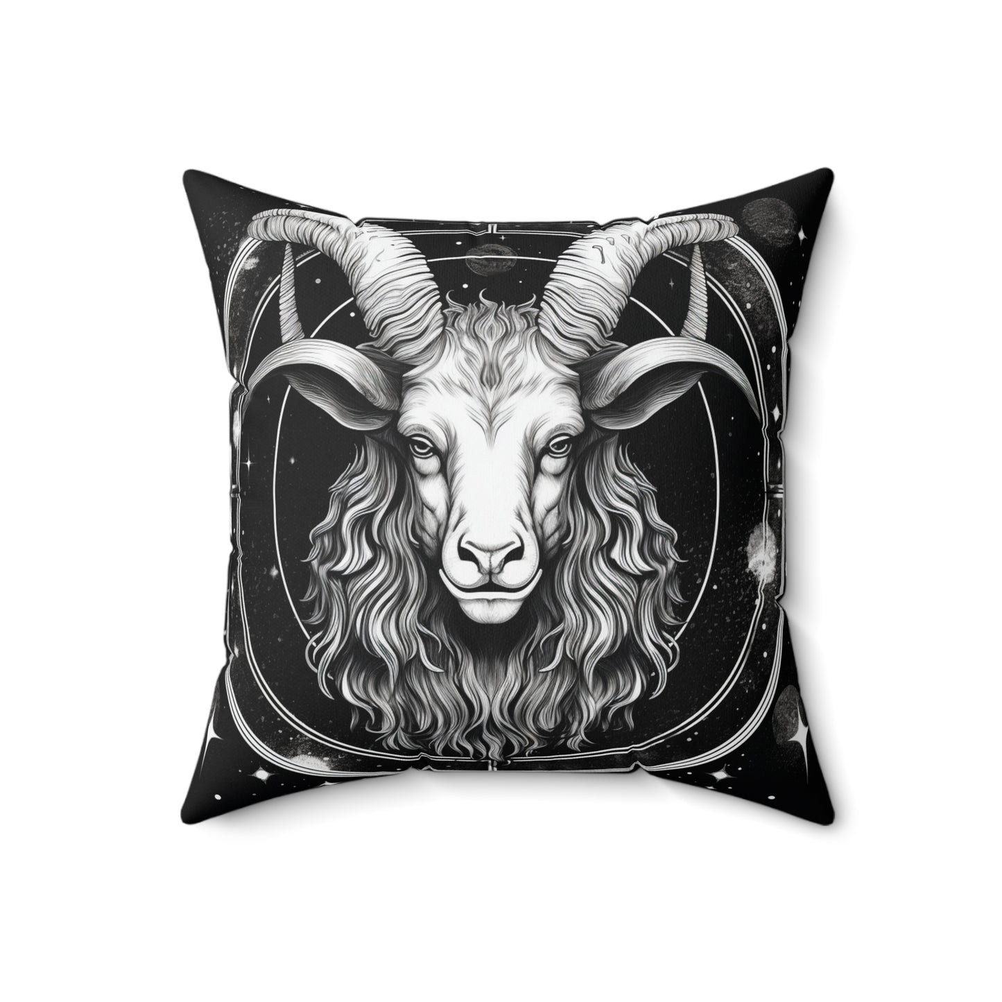 Zodiaco Capricornio, diseño de cabra marina, elemento tierra, almohada cuadrada de poliéster hilado 