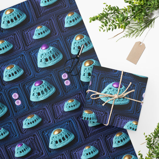 Spaceship UFO Crochet - Galactic Travel Ship - Alien Craft - Flying Saucer - Wrapping Paper
